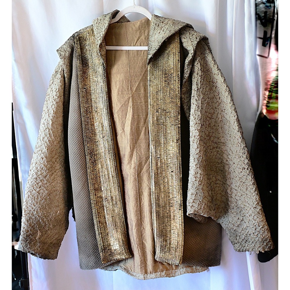 Custom Handmade Hooded Textured Robe Gold Metallic Sci-Fi Fantasy - Picture 2 of 16